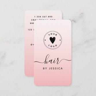 Pink Blush Girly Hair QR Code & Add Your Logo Cute