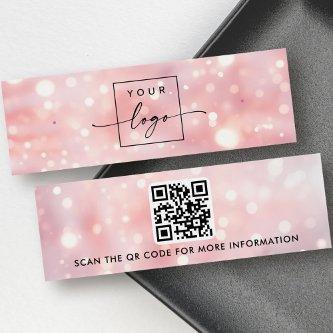 Pink bokeh glitter lights earring display card