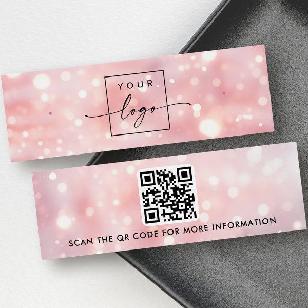 Pink bokeh glitter lights earring display card