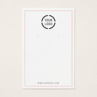 Pink borders custom logo white earring display