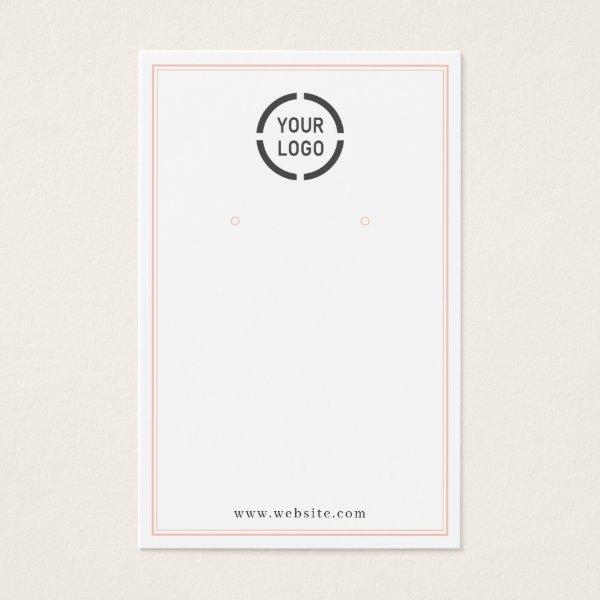 Pink borders custom logo white earring display