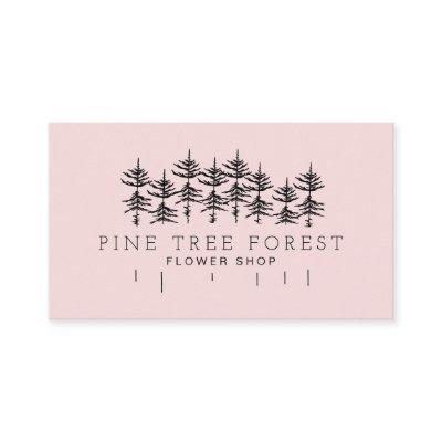 Pink Botanical Pine Tree Forest