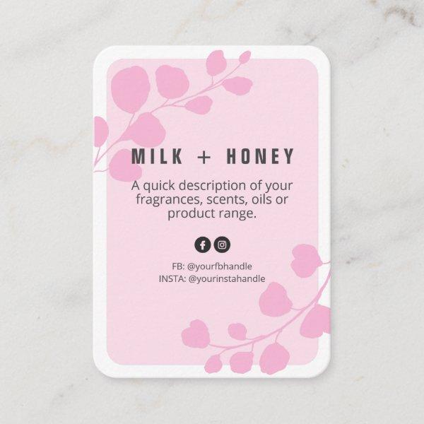 Pink Botanical Product Price List Cards