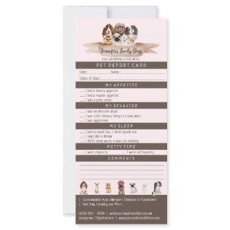 Pink Brown Pet Report Boarding Dog Grooming