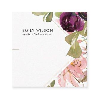 PINK BURGUNDY BLUSH FLORAL BRACELET DISPLAY CARD
