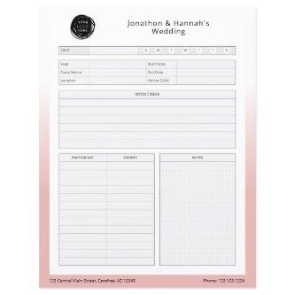 Pink Business Event Planning Worksheet