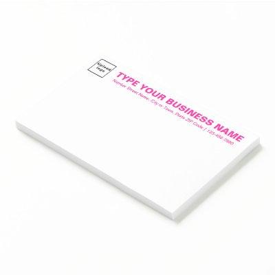 Pink Business Font White Large post it note