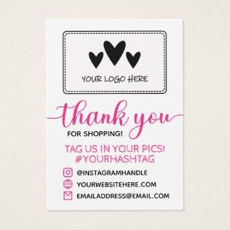 Pink Calligraphy Your Logo Thank You For Shopping