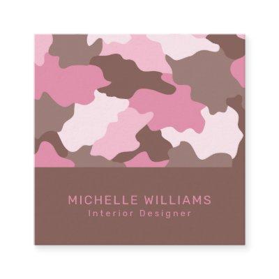 Pink Camo Modern Camouflage Pattern Professional Square
