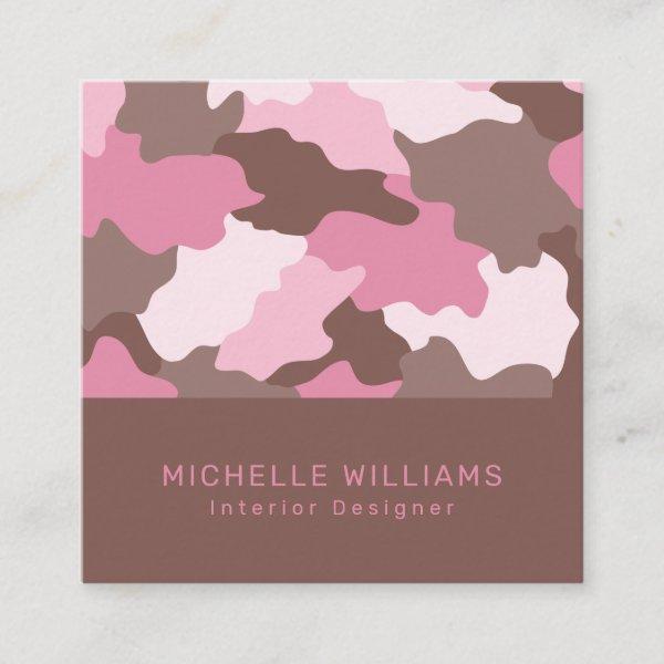 Pink Camo Modern Camouflage Pattern Professional Square
