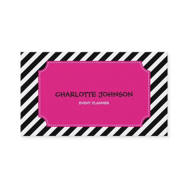 Pink Candy White Black Stripes Stylist Event