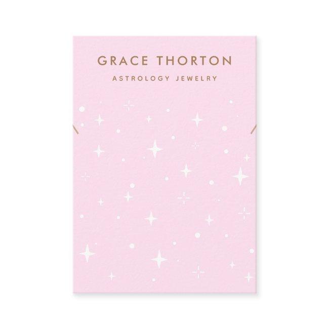 Pink Celestial Star Necklace Bracelet Display Card
