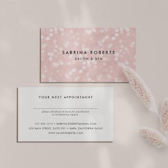 Pink Champagne Bokeh Appointment Card