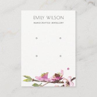 PINK CHERRY BLOSSOM FLORAL 2 EARRING DISPLAY LOGO