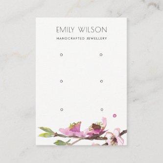 PINK CHERRY BLOSSOM FLORAL 3 EARRING DISPLAY LOGO