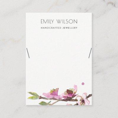 PINK CHERRY BLOSSOM FLORAL NECKLACE DISPLAY LOGO