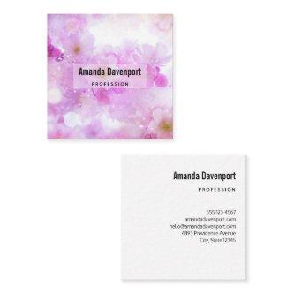 Pink Cherry Blossom Flowers Photo Square