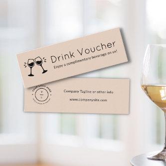 Pink Company Logo Drink Voucher | Corporate Event Mini
