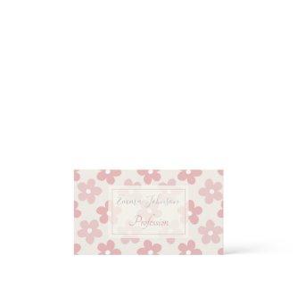 Pink Cream Daisy Flowers Retro Pattern