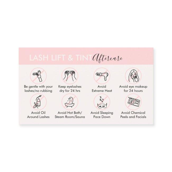 Pink Cream Lash Lift and Tint Aftercare Post