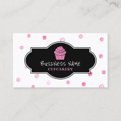 Pink Cupcake Bakery Cute Polka Dots