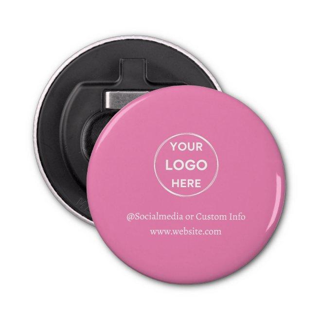Pink Custom Logo Text Modern Minimalist Business Bottle Opener