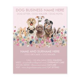 Pink Cute Dog Sitting Service flyer