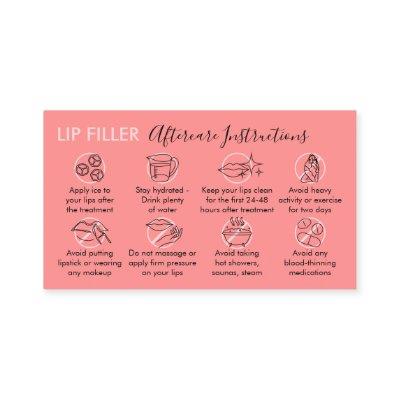 Pink Cute Lip Filler Aftercare Instructions
