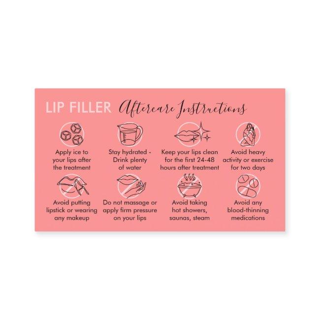 Pink Cute Lip Filler Aftercare Instructions