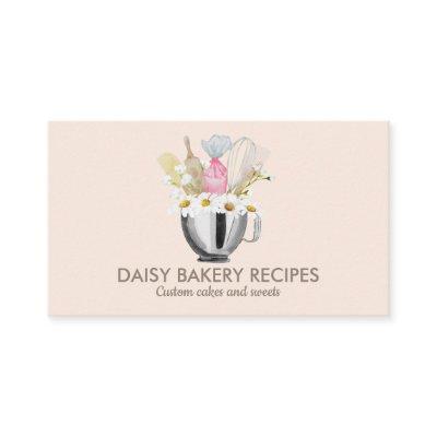 Pink Daisy Flowers Bakery Tools Design