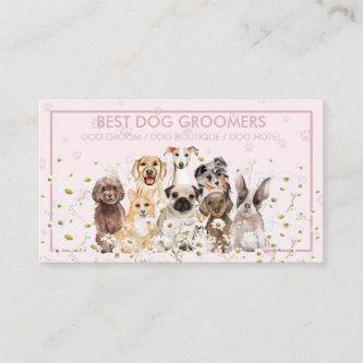 Pink Daisy Flowers Pet Sitter Dog Care Veterinary