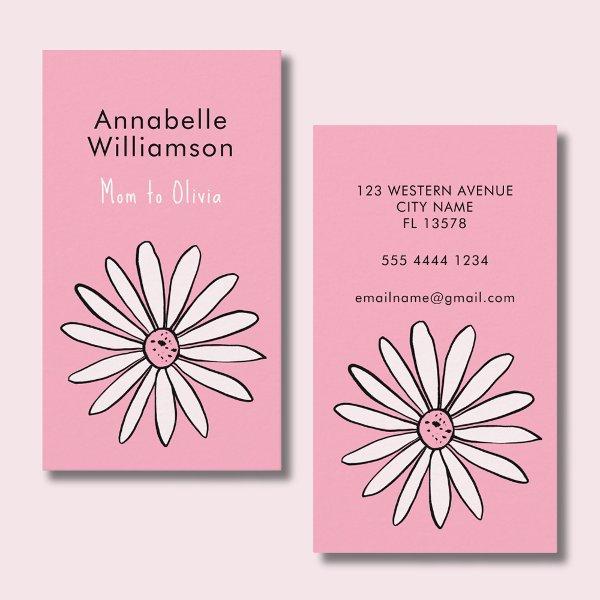 Pink Daisy mommy calling card
