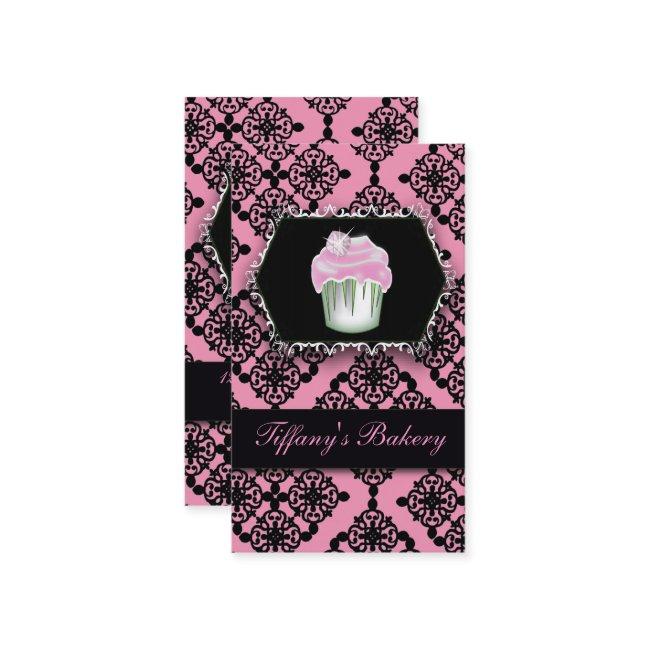 pink damask pastry chef baker bakery cupcake