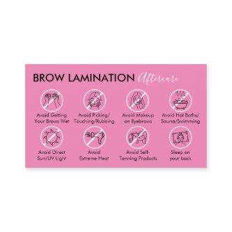 Pink Dark Brow Lamination Aftercare Advice