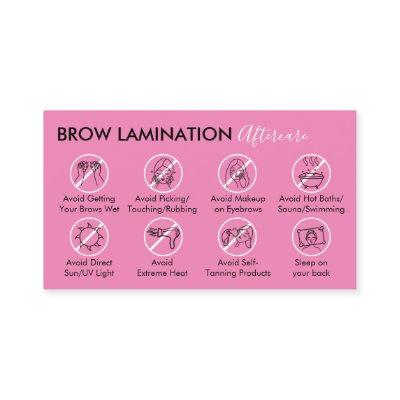 Pink Dark Brow Lamination Aftercare Advice