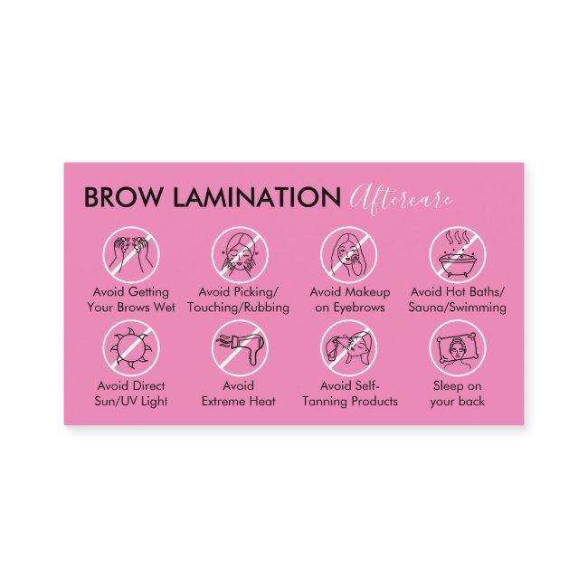 Pink Dark Brow Lamination Aftercare Advice