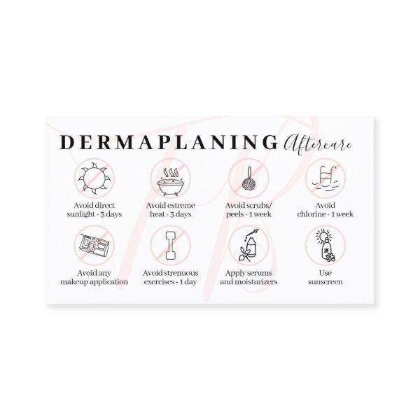 Pink Dermaplaning Aftercare Post Instructions