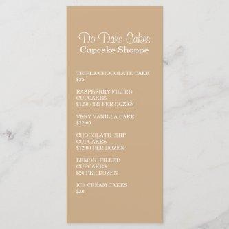Pink Dots Dessert menu Rack Cards