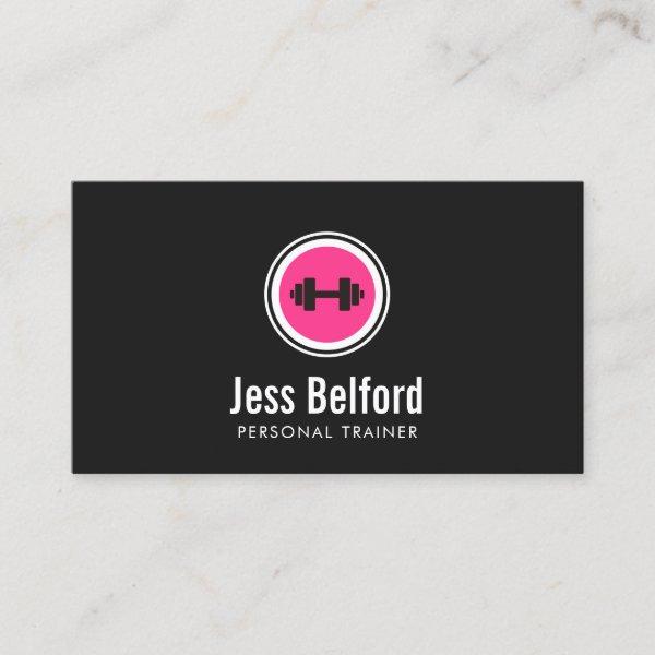 Pink Dumbbell Logo, Personal Trainer, Fitness Gym