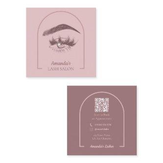 Pink Elegant Arc Beauty Salon QR Code Square