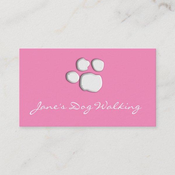 Pink Elegant Dog Walking Paw Print