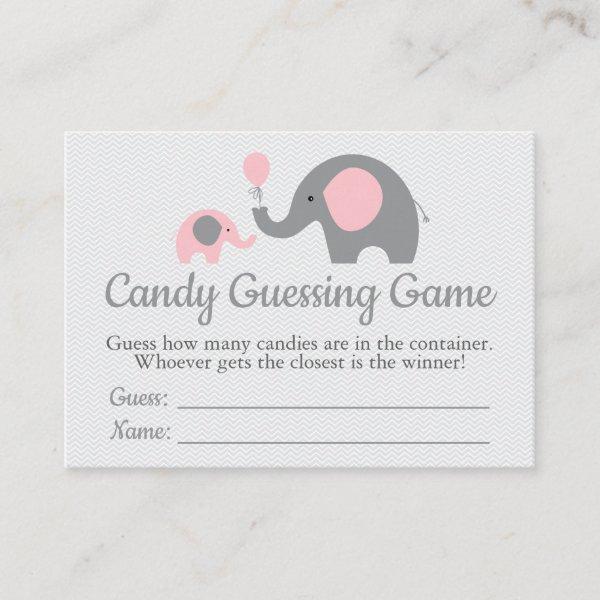 Pink Elephant Baby Shower Candy Guessing Game