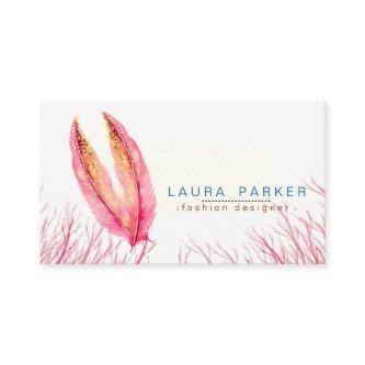 Pink Feathers Watercolor Boho Girly Chic