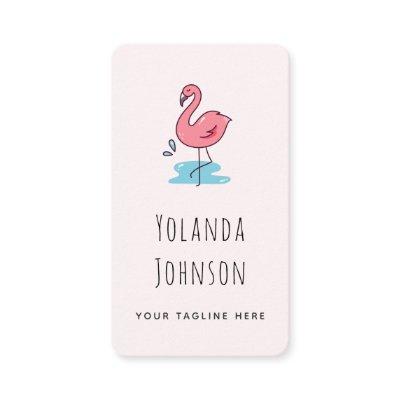 Pink Flamingo Illustration Add Logo & Social Media