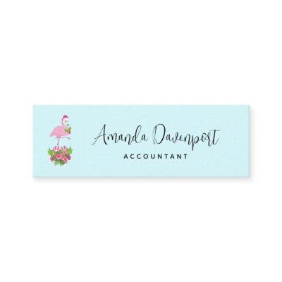 Pink Flamingo in Santa Hat Whimsical Christmas Mini