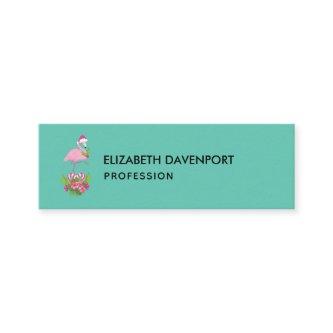 Pink Flamingo in Santa Hat with Candy Cane Bouquet Mini