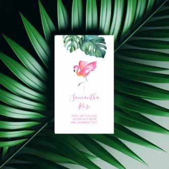 Pink Flamingo Monstera Palm Leaves