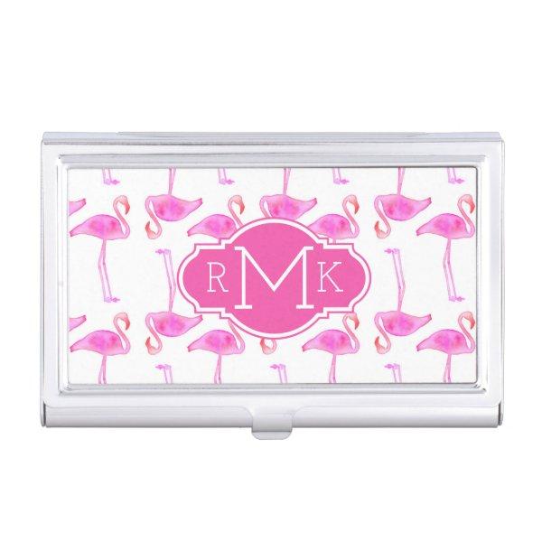 Pink Flamingo Pattern | Monogram  Case