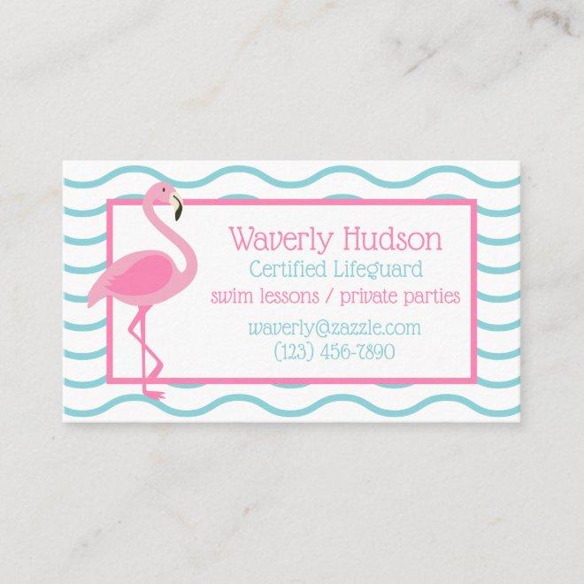 Pink Flamingo Personalized Business Contact Cards