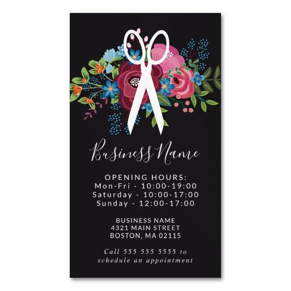 Pink Flower Bouquet Scissors Opening Hours  Magnet